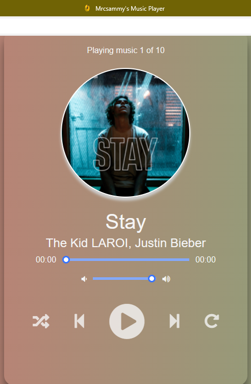 Portfolio - Web Music Player - ARE YOU FEELING LOW?